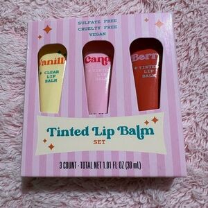 Berry, Tangerine, and Vanilla Tinted Lip Balm Set